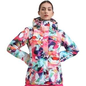 Gsou Snow Women's Vibrant Camo Insulated Snow Jacket XS NEW